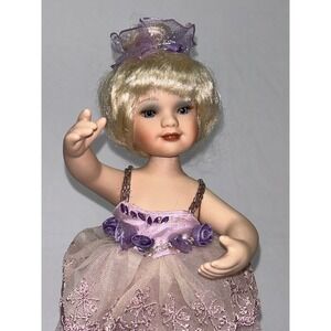 Vintage "Lauren"  Jointed Porcelain Ballerina Doll 11"  Delton Products Lavender